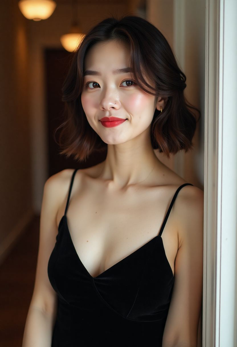 奶油缎面开档兔女郎连体衣套装主视觉封面